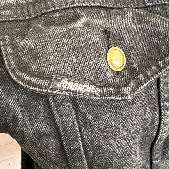 90's Jordache Gold Black Jean Crop Jacket - Size Small - Picture 6 of 10